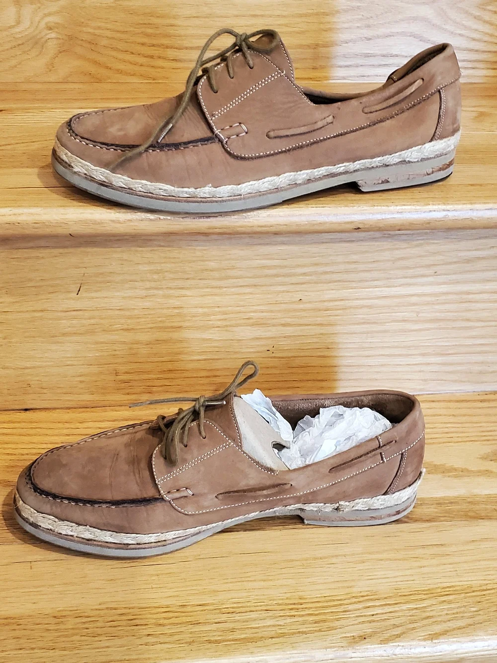 Bally Men's Tan Leather Boat Shoes
